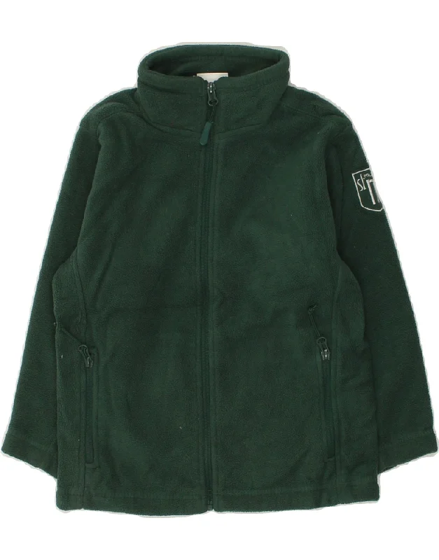 men's quilted jackets for rain -RUSSELL ATHLETIC Girls Fleece Jacket 5-6 Years Medium Green Polyester