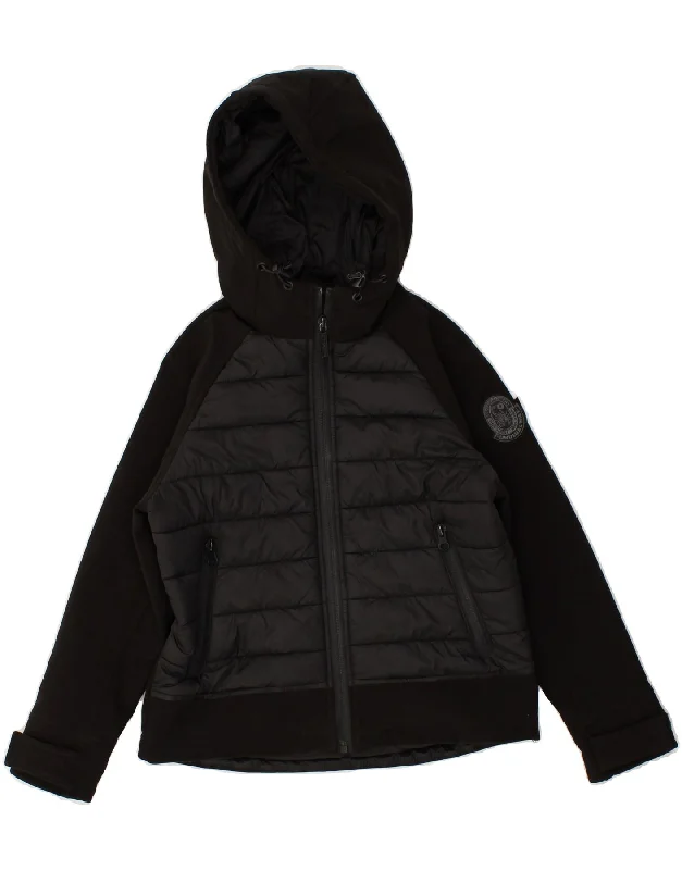 men's insulated jackets for snow -SCORPION BAY Boys Hooded Padded Jacket 5-6 Years Small Black Polyester