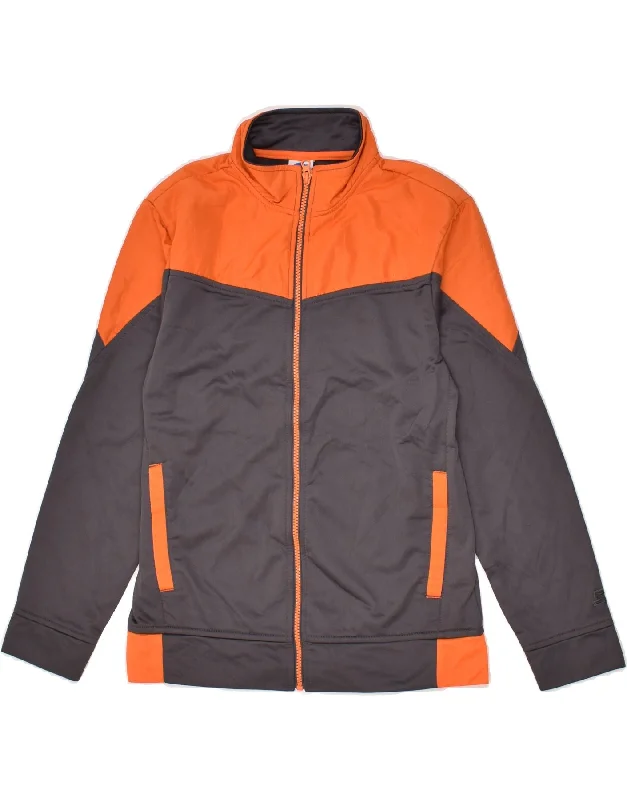 men's fashionable outer jackets -STARTER Boys Tracksuit Top Jacket 14-15 Years Large Orange Colourblock