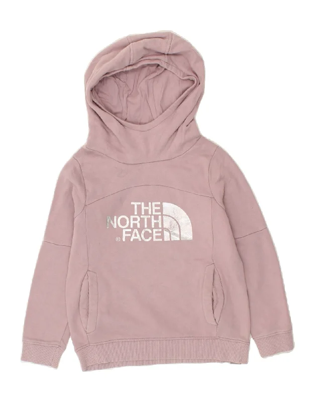 men's performance hoodies -THE NORTH FACE Girls Graphic Hoodie Jumper 7-8 Years Small Purple Cotton