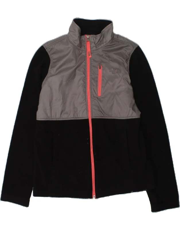 men's quilted jackets for rain -THE NORTH FACE Girls Tracksuit Top Jacket 14-15 Years Black Colourblock