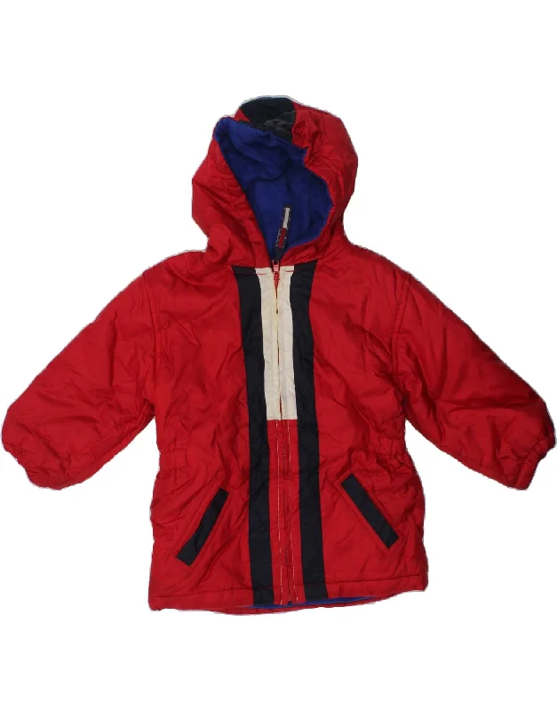 men's military jackets -TOMMY HILFIGER Baby Boys Hooded Windbreaker Jacket 18-24 Months Red Nylon