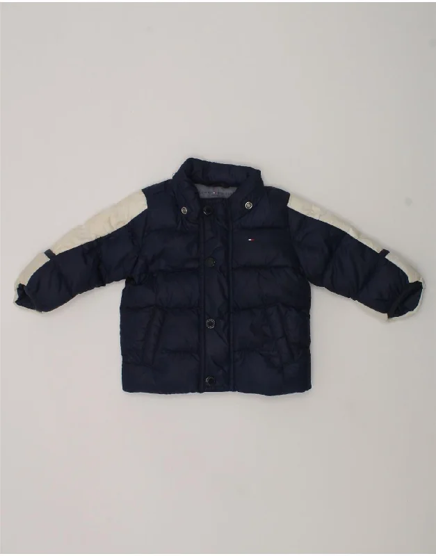 men's down-filled jackets -TOMMY HILFIGER Baby Boys Padded Jacket 3-6 Months Navy Blue Nylon