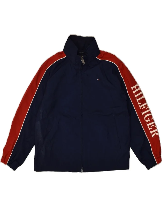 men's high-performance jackets -TOMMY HILFIGER Boys Tracksuit Top Jacket 6-7 Years Small  Navy Blue