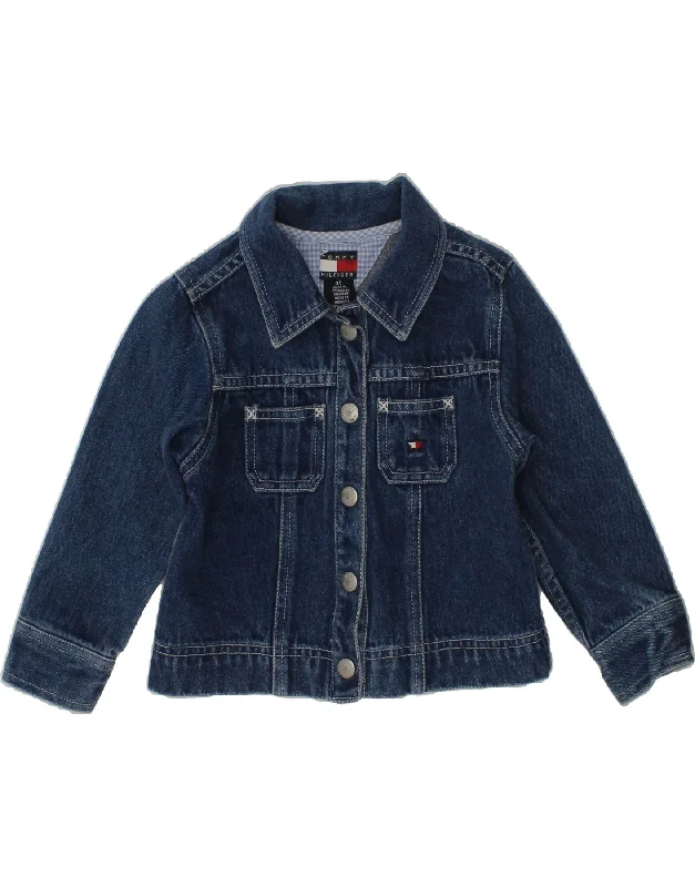 men's fashionable winter jackets -TOMMY HILFIGER Girls Denim Jacket 2-3 Years Blue Cotton