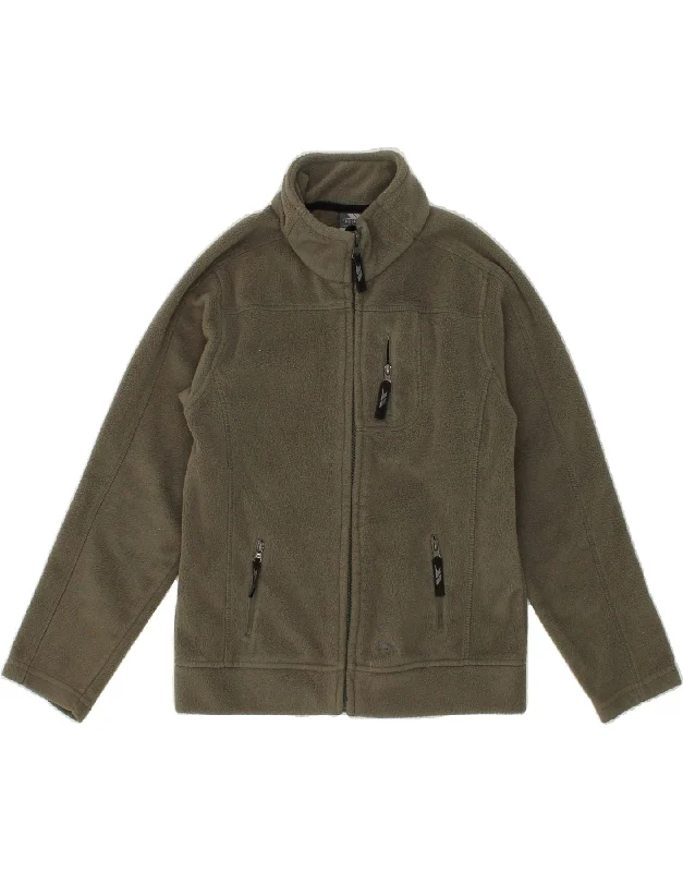 men's fleece-lined jackets -TRESPASS Boys Fleece Jacket 7-8 Years Khaki Polyester