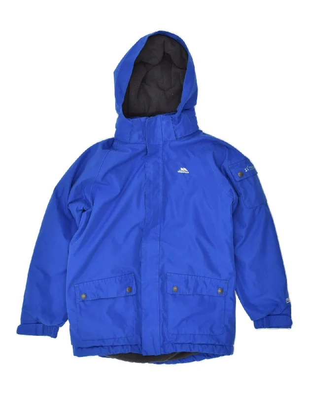 men's everyday jackets -TRESPASS Boys Hooded Windbreaker Jacket 9-10 Years Blue Nylon