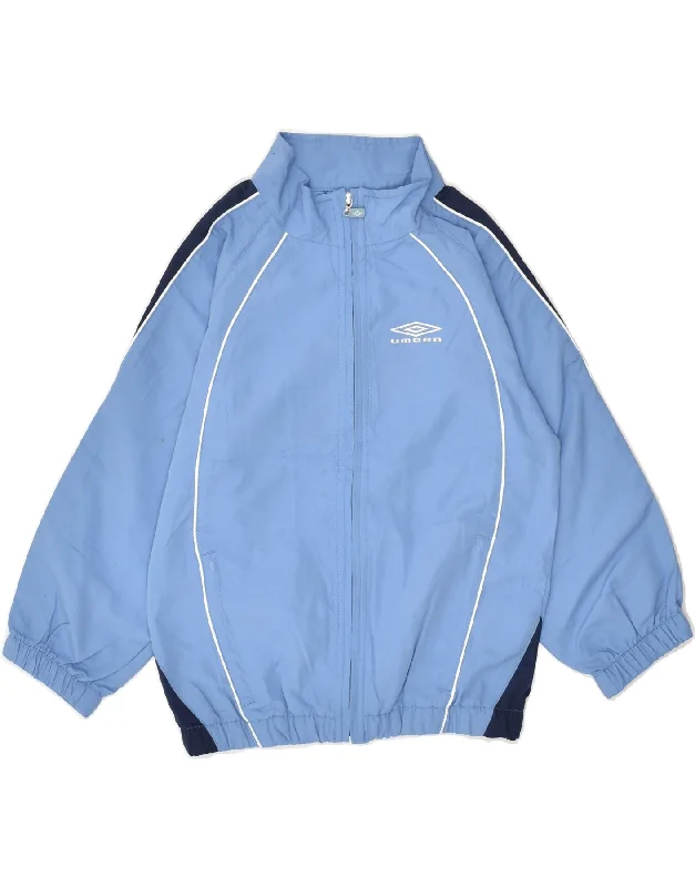 men's versatile jackets for fall -UMBRO Boys Graphic Tracksuit Top Jacket 5-6 Years Blue Polyester