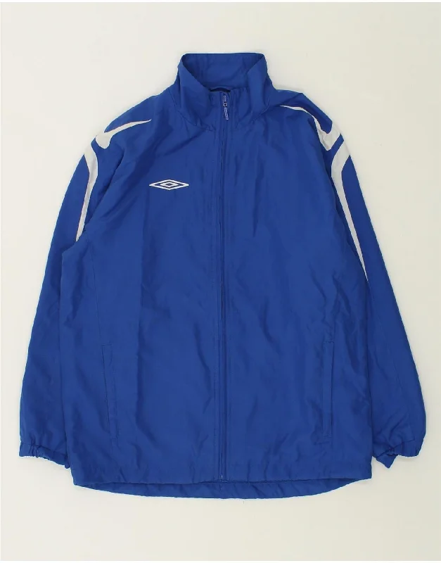 men's padded jackets -UMBRO Boys Tracksuit Top Jacket 10-11 Years Medium Blue Polyester