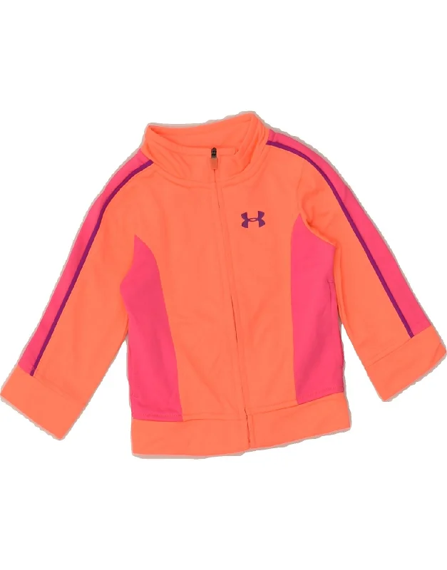 men's warm and insulated jackets -UNDER ARMOUR Baby Boys Tracksuit Top Jacket 9-12 Months Orange Colourblock