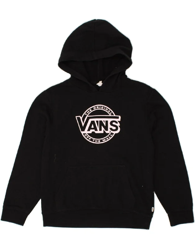 men's hoodies for winter -VANS Boys Graphic Hoodie Jumper 13-14 Years Large Black Cotton