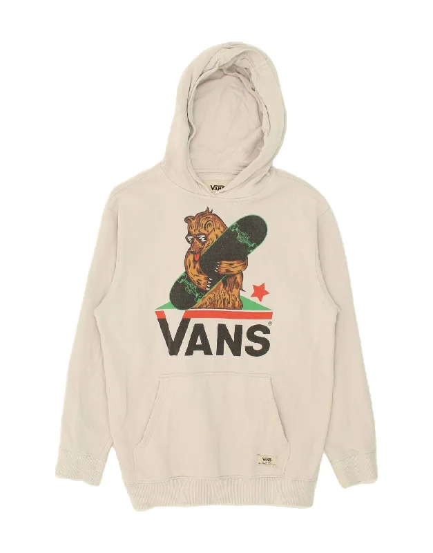 men's hoodie for gym -VANS Boys Graphic Hoodie Jumper 14-15 Years XL White