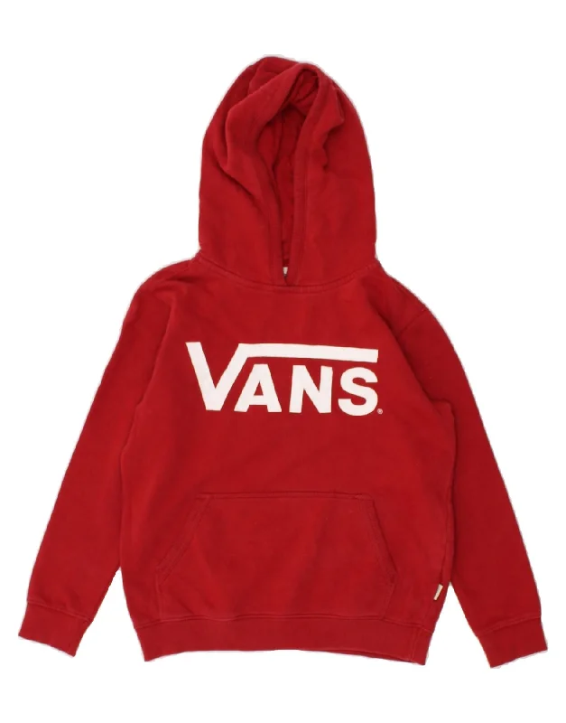 men's zip hoodie with drawstrings -VANS Boys Graphic Hoodie Jumper 7-8 Years Small Red Cotton