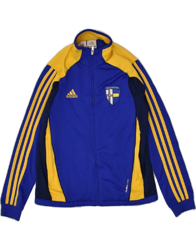 men's leather jackets -ADIDAS Boys Clima 365 Graphic Tracksuit Top Jacket 9-10 Years Blue