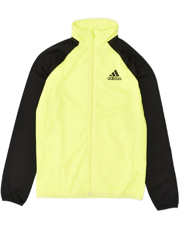 men's fashionable outer jackets -ADIDAS Boys Tracksuit Top Jacket 11-12 Years Green Colourblock Polyester