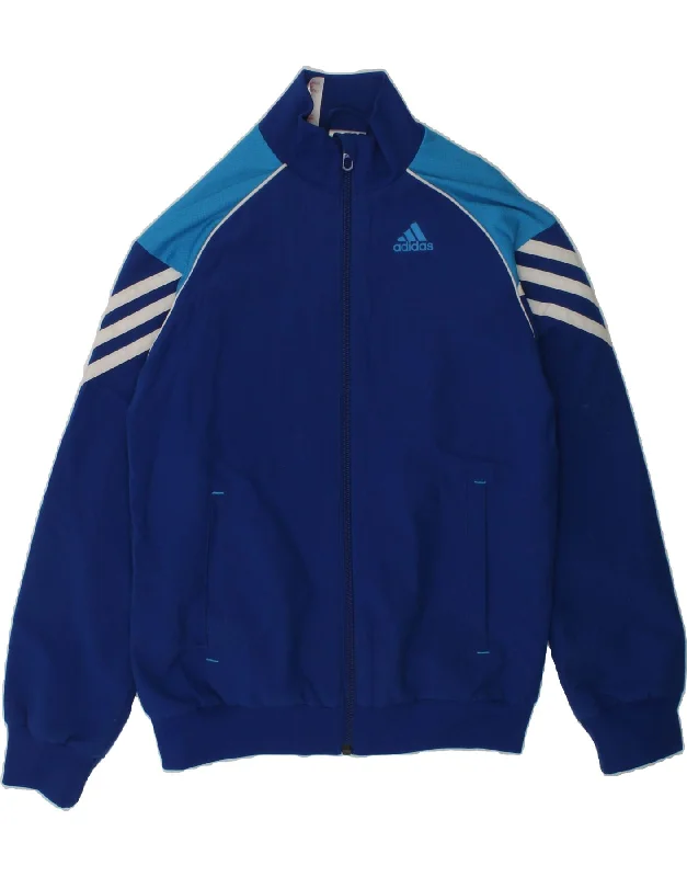 men's versatile jackets for fall -ADIDAS Boys Tracksuit Top Jacket 7-8 Years Blue Polyester