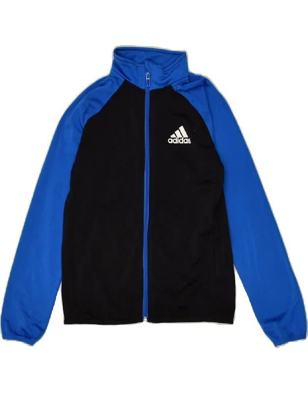 men's bomber jackets -ADIDAS Boys Tracksuit Top Jacket 9-10 Years Black Colourblock Polyester