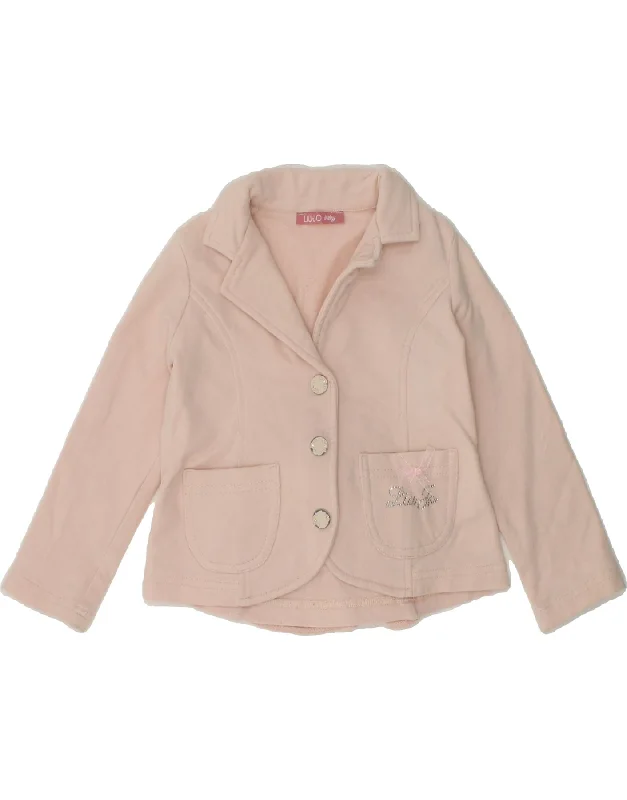 men's warm and insulated jackets -LIU JO Baby Girls 3 Button Blazer Jacket 18-24 Months Beige Cotton