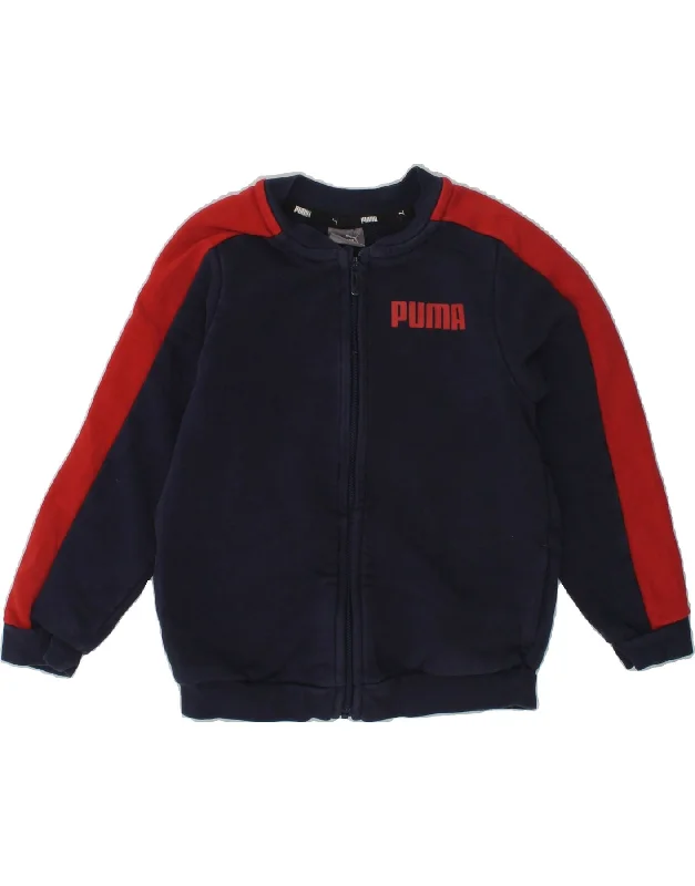 men's stylish denim jackets -PUMA Boys Tracksuit Top Jacket 2-3 Years Navy Blue Cotton