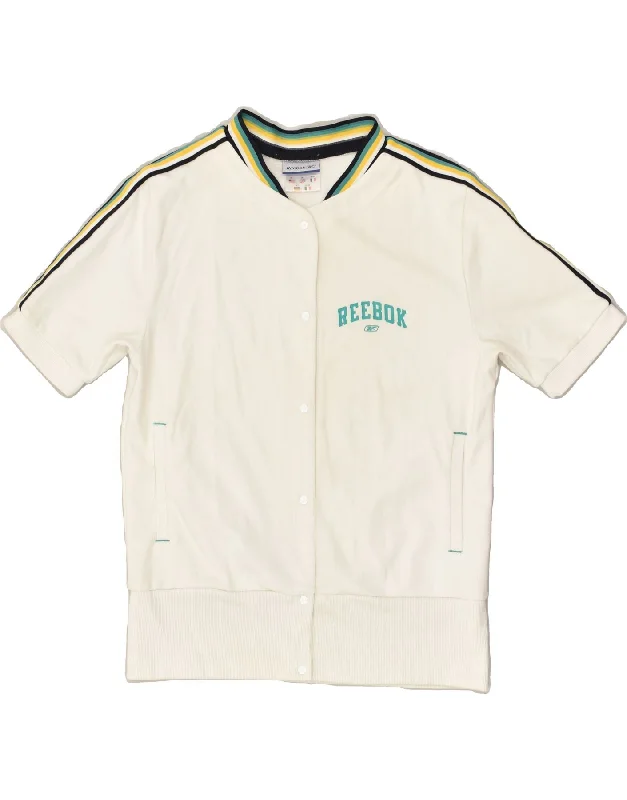 men's stylish outdoor jackets -REEBOK Boys Short Sleeve Tracksuit Top Jacket 15-16 Years White