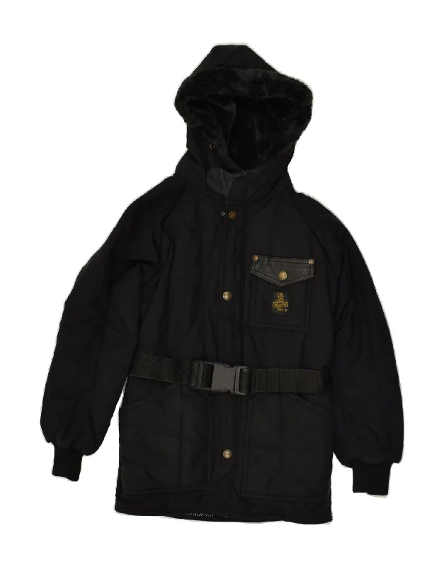 men's professional jackets -REFRIGIWEAR Boys Cruz Hooded Padded Jacket 7-8 Years Black Polyamide