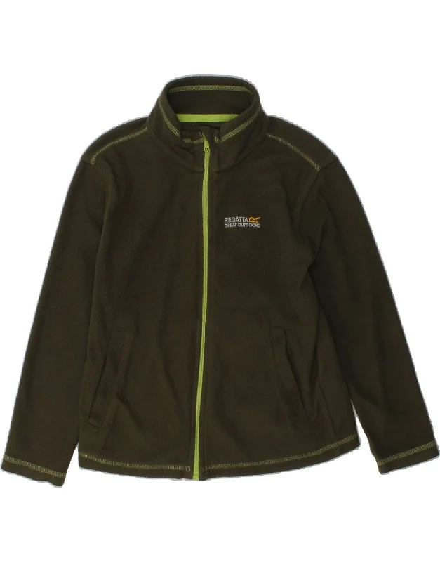 men's lightweight windbreakers -REGATTA Boys Fleece Jacket 5-6 Years Green Polyester