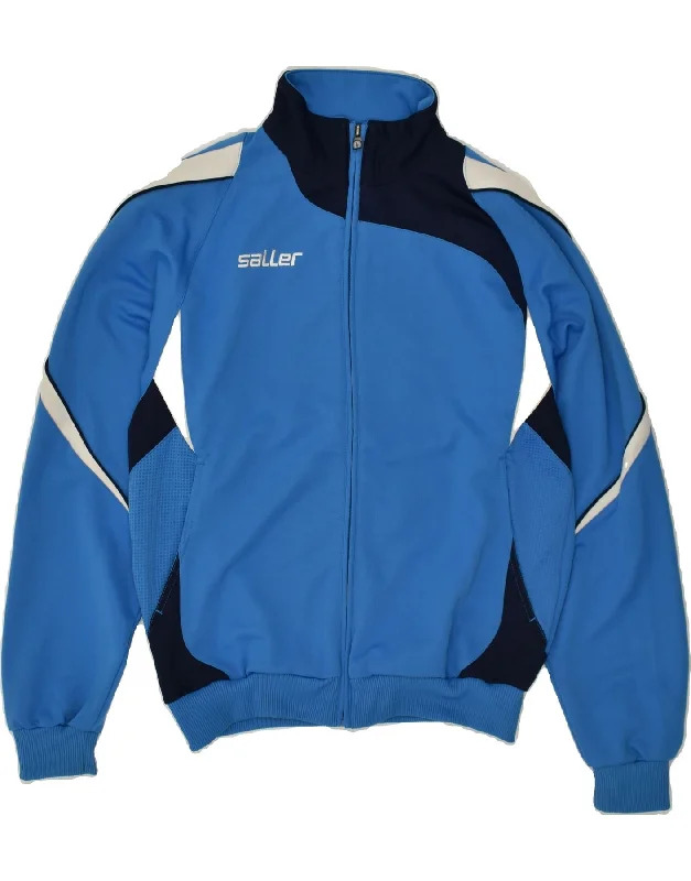 men's softshell winter jackets -SALLER Boys Tracksuit Top Jacket 15-16 Years Blue Colourblock Polyester