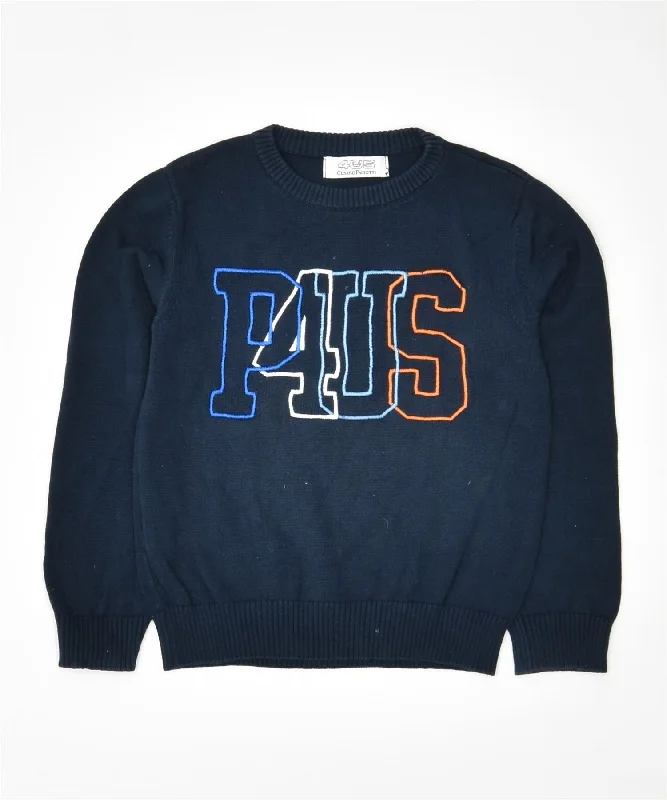 4US CESARE PACIOTTI Boys Crew Neck Jumper Sweater 18-24 Months Navy Blue