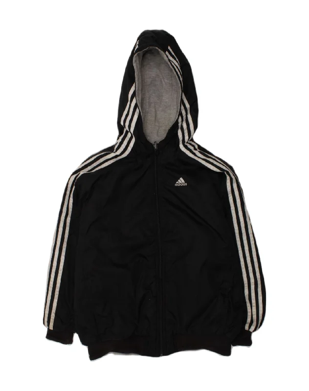 ADIDAS Boys Oversized Zip Hoodie Sweater  11-12 Years Black