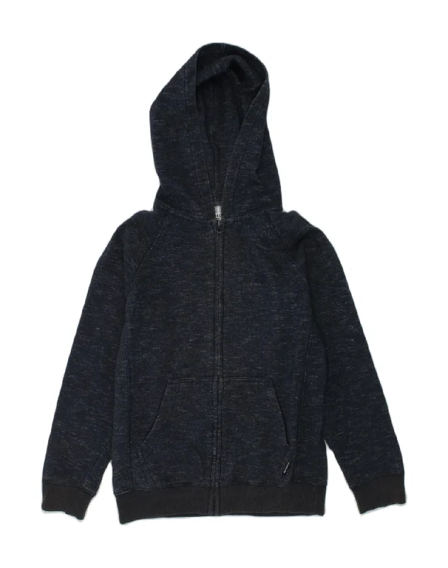 BILLABONG Boys Zip Hoodie Sweater 11-12 Years Navy Blue Flecked Cotton