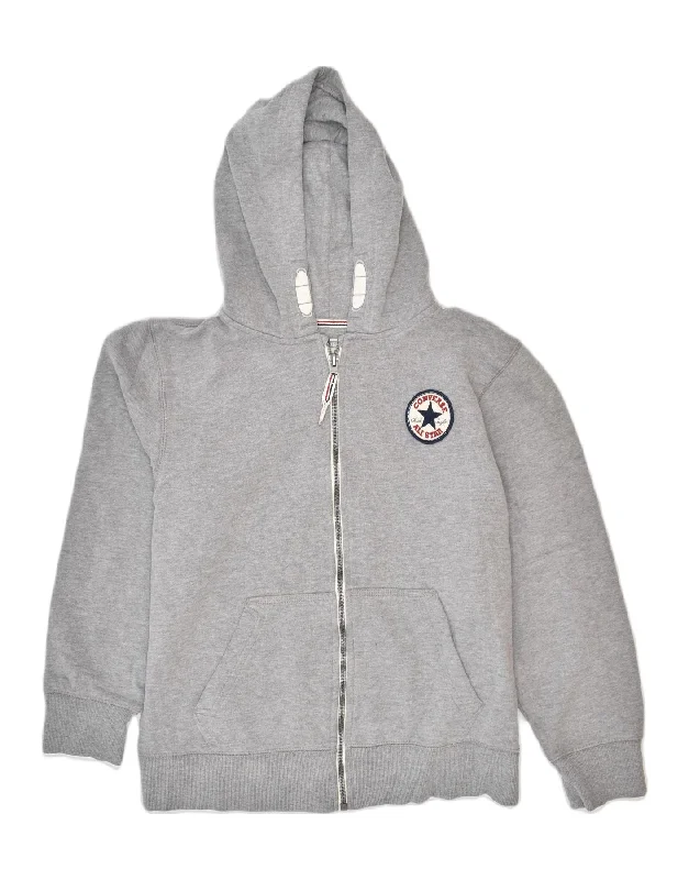 CONVERSE Boys Zip Hoodie Sweater 12-13 Years Grey