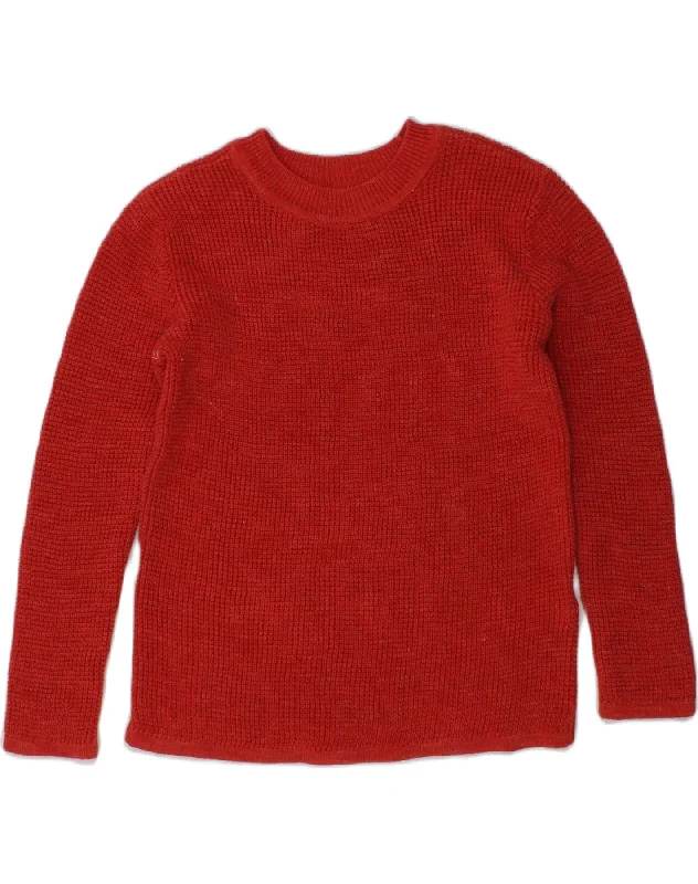 FAT FACE Girls Crew Neck Jumper Sweater 4-5 Years Red Polyester