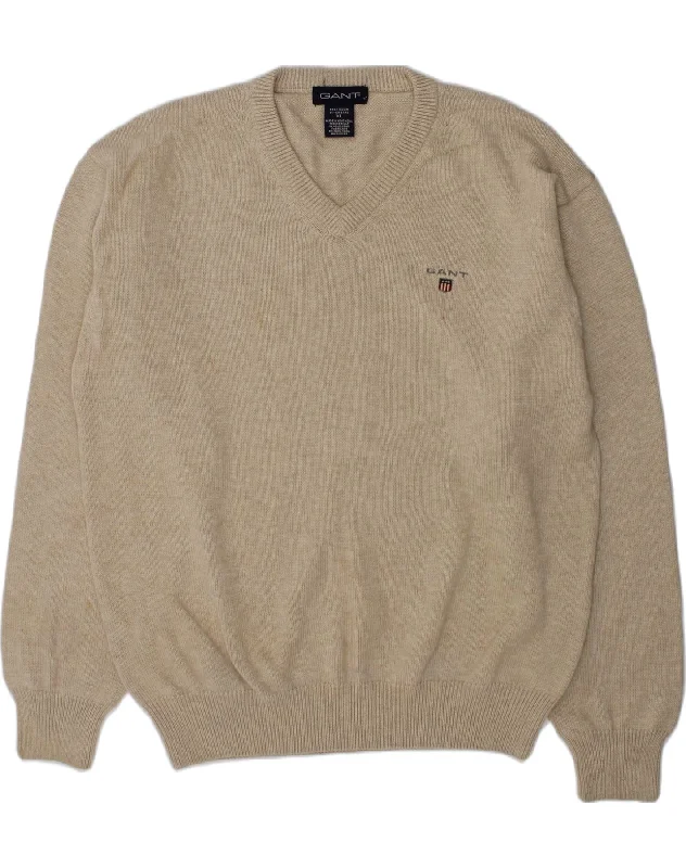 GANT Boys V-Neck Jumper Sweater 11-12 Years XL  Beige Cotton