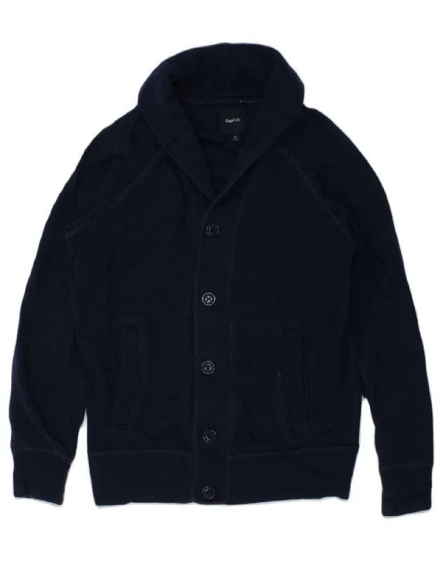 GAP Boys Cardigan Sweater 7-8 Years Medium Navy Blue Cotton