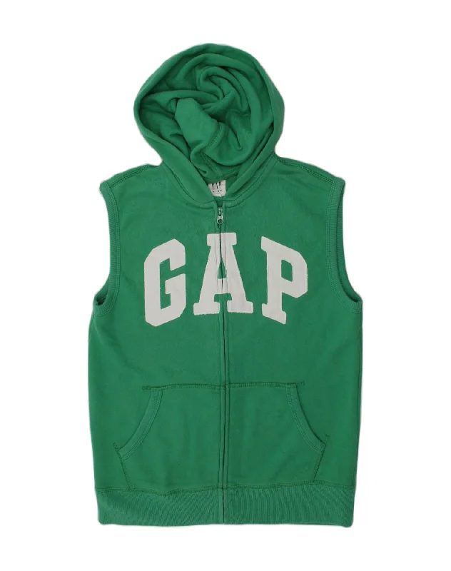 GAP Boys Graphic Sleeveless Zip Hoodie Sweater 11-12 Years XL  Green