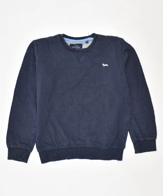 HARMONT & BLAINE Boys Crew Neck Jumper Sweater 9-10 Years Navy Blue Cotton