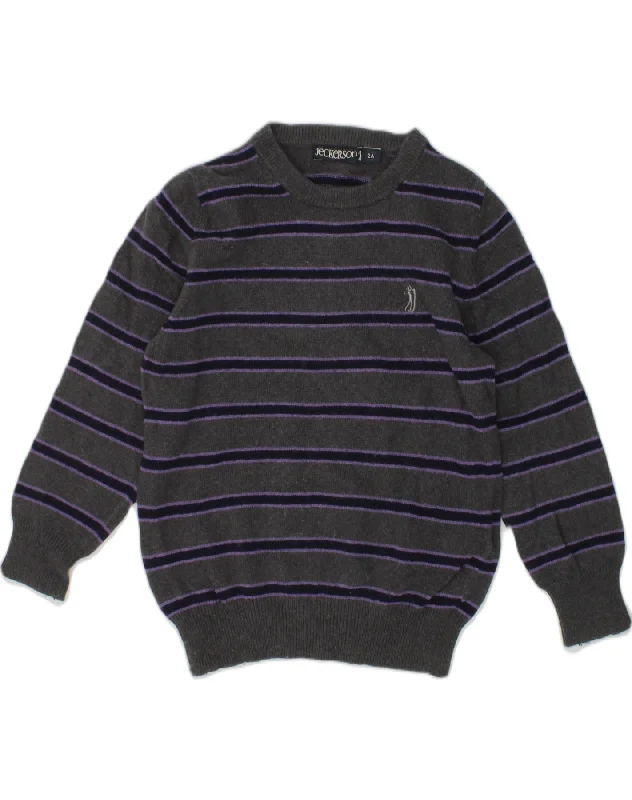 JECKERSON Baby Boys Crew Neck Jumper Sweater 18-24 Months Grey Striped