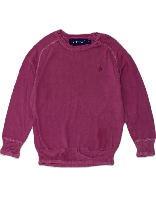 JECKERSON Girls Crew Neck Jumper Sweater 2-3 Years Purple Cotton