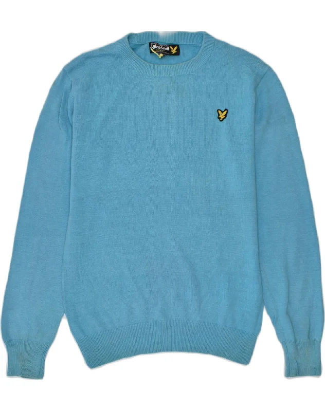 LYLE & SCOTT Boys Crew Neck Jumper Sweater 10-11 Years Blue Cotton