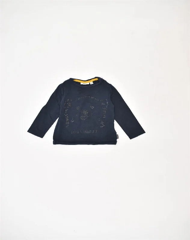 MEXX Baby Boys Graphic Sweater 6-9 Months Navy Blue Cotton Animals