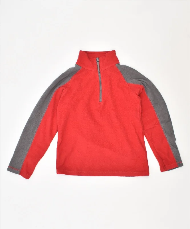 MOUNTAIN WAREHOUSE Boys Fleece Zip Neck Jumper Sweater 5-6 Years Red