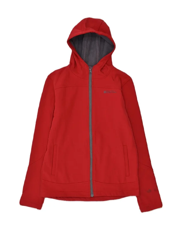 MOUNTAIN WAREHOUSE Boys Zip Hoodie Sweater 12-13 Years Red Nylon