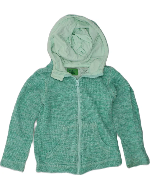 MOUNTAIN WAREHOUSE Boys Zip Hoodie Sweater 5-6 Years Green Cotton