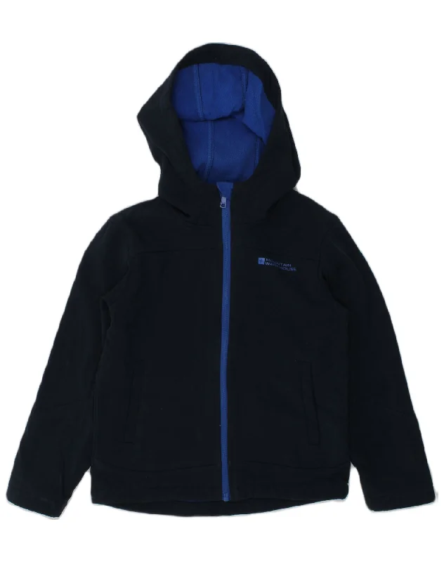 MOUNTAIN WAREHOUSE Boys Zip Hoodie Sweater 7-8 Years Navy Blue Polyester