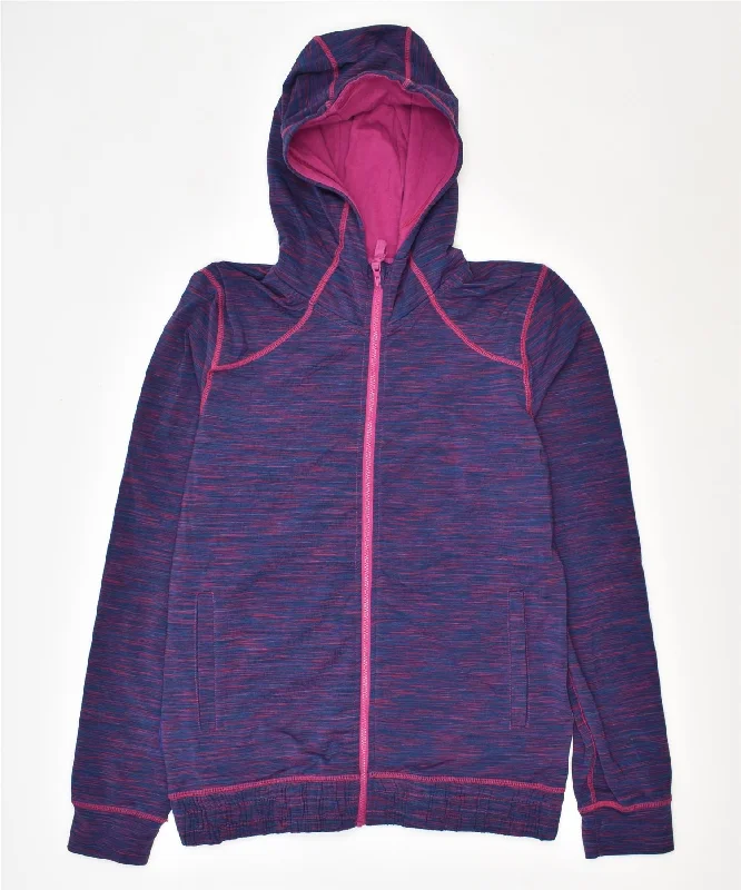 MOUNTAIN WAREHOUSE Girls Zip Hoodie Sweater 12-13 Years Purple Polyester