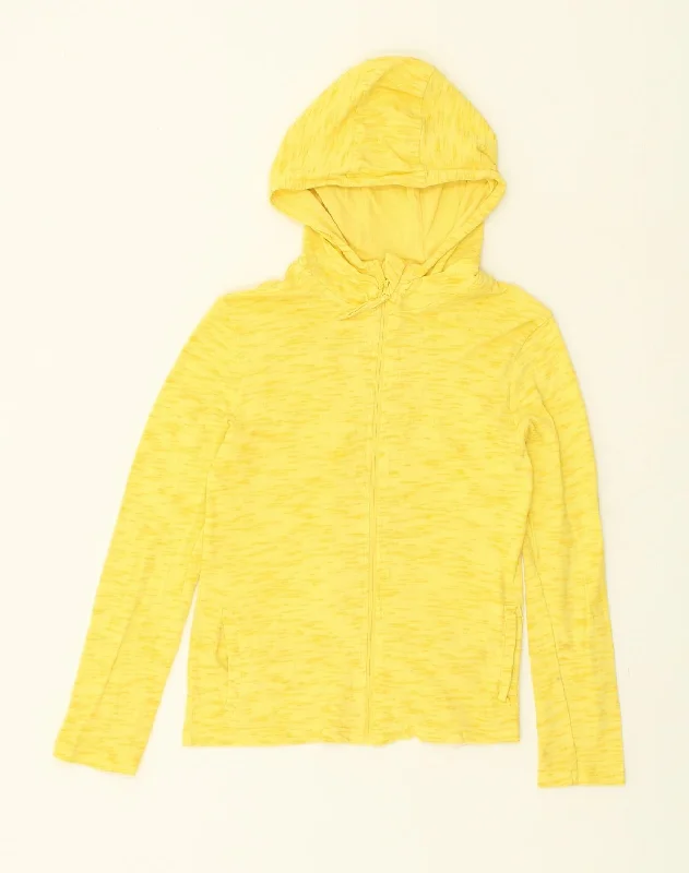 MOUNTAIN WAREHOUSE Girls Zip Hoodie Sweater 9-10 Years Yellow Cotton