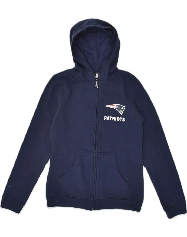 NFL Girls Zip Hoodie Sweater 13-14 Years Large Navy Blue Cotton