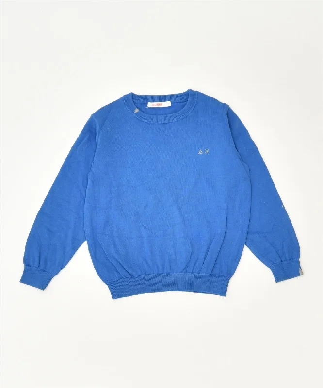 SUN68 Boys Crew Neck Jumper Sweater 18-24 Months Blue Cotton Classic