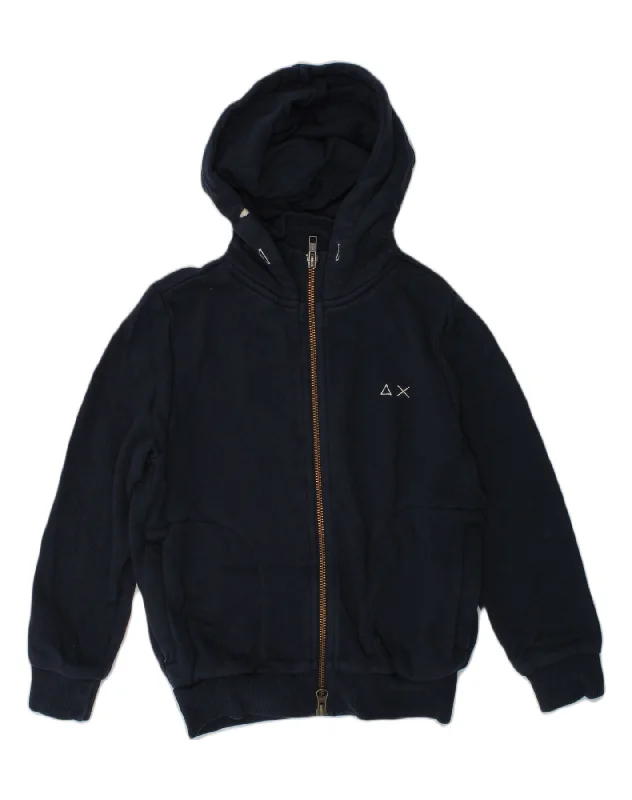 SUN68 Boys Zip Hoodie Sweater 5-6 Years Blue Cotton