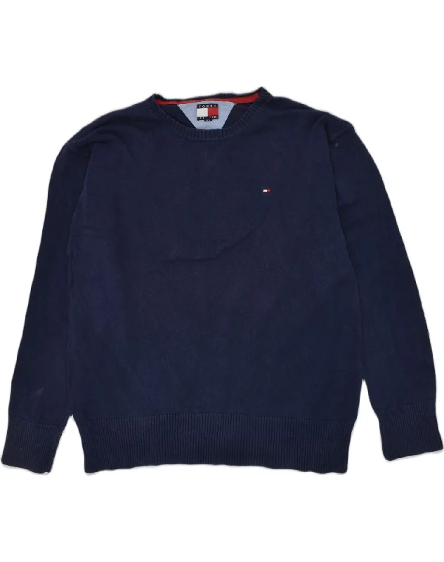 TOMMY HILFIGER Baby Boys Crew Neck Jumper Sweater 9-12 Months Navy Blue